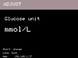 User Manual B-Sense glucose unit screen in mmol/L