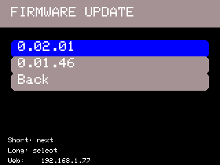 User Manual B-Sense mini menu OTA screen